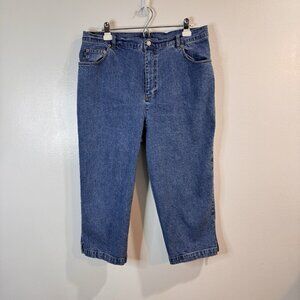 Vintage 90s Lauren Ralph Lauren Jeans 16W Capri Denim Straight Leg Medium Wash